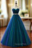 A Line Sexy Sweetheart Soft Tulle Long Evening Prom Dress With Crystal