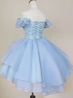 A-Line Short Pink /Blue Homecoming Dress