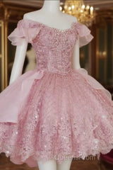 A-Line Short Pink /Blue Homecoming Dress