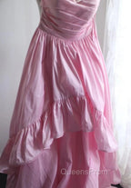 A-Line Spaghetti Strap Satin Long Wedding Dress Birthday Quinceanera Dress Evening Prom Dress