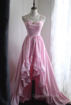 A-Line Spaghetti Strap Satin Long Wedding Dress Birthday Quinceanera Dress Evening Prom Dress