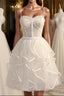 A-Line Spaghetti Strap Tulle Short Homecoming Dress