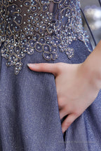 A-Line Spaghetti Straps Long Sequins Prom Dresses