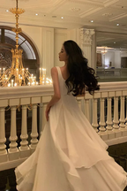 A Line Square Neck Classy Prom Dress, Ankle Length Birthday Outfits