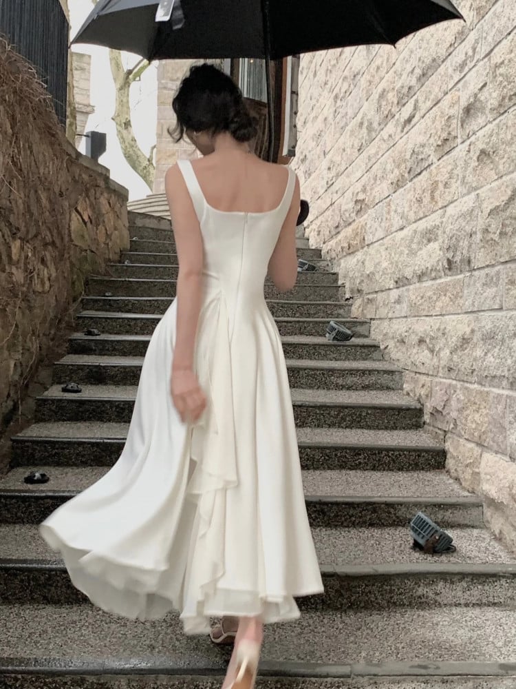 A Line Square Neck Classy Prom Dress Elegant Prom Gown