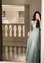 A Line Square Neck Classy Prom Dress Elegant Prom Gown