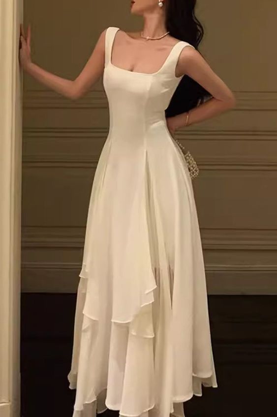 A Line Square Neck Classy Prom Dress Elegant Prom Gown Main image