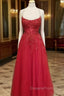 A-line Square Neckline Spaghetti Straps Long/Floor-Length Tulle Evening Prom Dress With Appliqued Beading Glitter