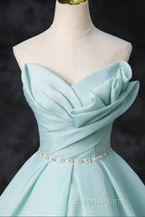 A-Line Strapless Formal Tulle Floor Length Evening Dress Off Shoulder Evening Prom Dress