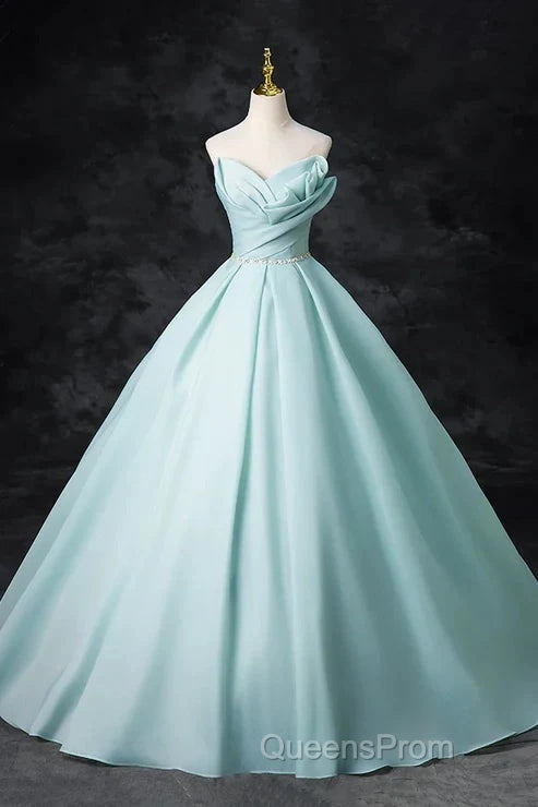 A-Line Strapless Formal Tulle Floor Length Evening Dress Off Shoulder Evening Prom Dress