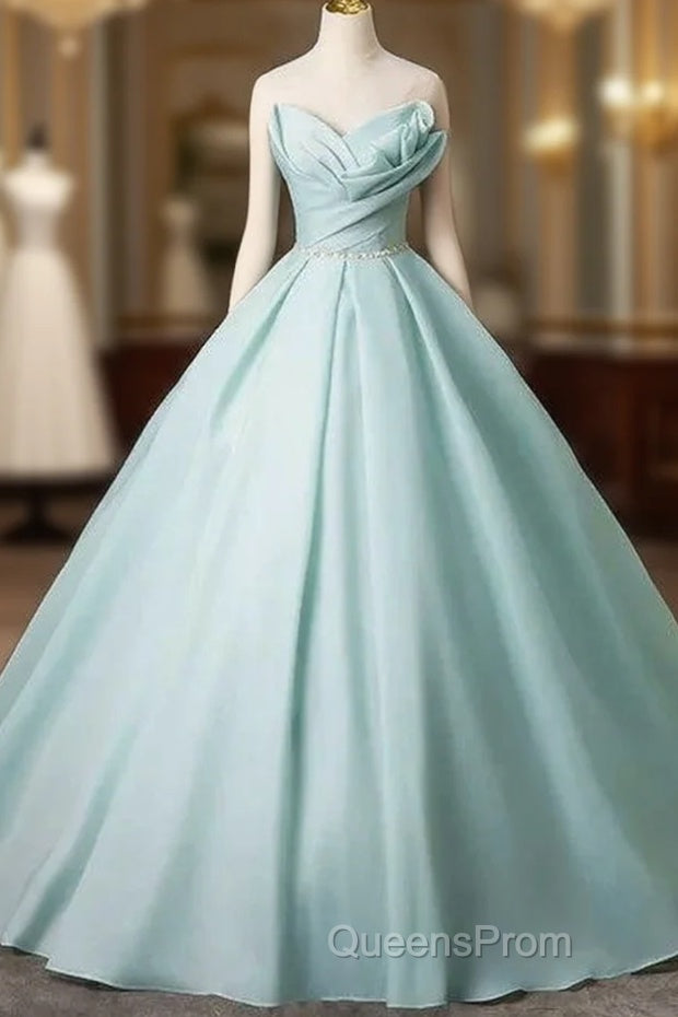 A-Line Strapless Formal Tulle Floor Length Evening Dress Off Shoulder Evening Prom Dress