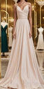 A-Line Straps Ruched Long Bridesmaid Dress Formal Dress