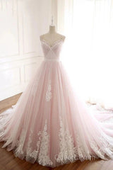 A Line Straps Tulle Lace Appliques Evening Prom Dress Off Shoulder Floor Length Beautiful