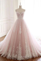 A Line Straps Tulle Lace Appliques Evening Prom Dress Off Shoulder Floor Length Beautiful