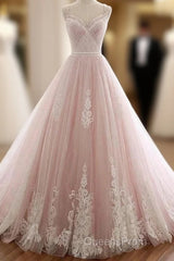 A Line Straps Tulle Lace Appliques Evening Prom Dress Off Shoulder Floor Length Beautiful