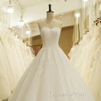 A Line Sweetheart Lace Vintage Bridal Wedding Dress Lace Up