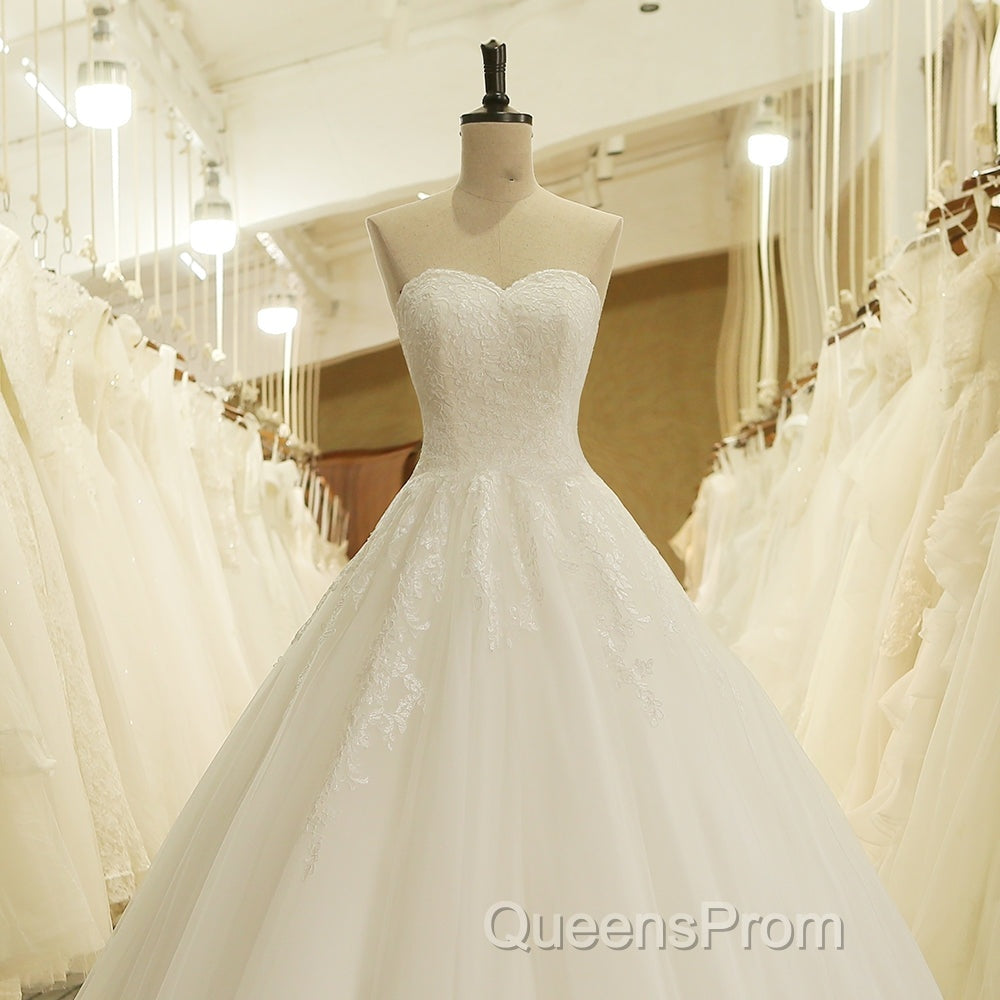 A Line Sweetheart Lace Vintage Bridal Wedding Dress Lace Up