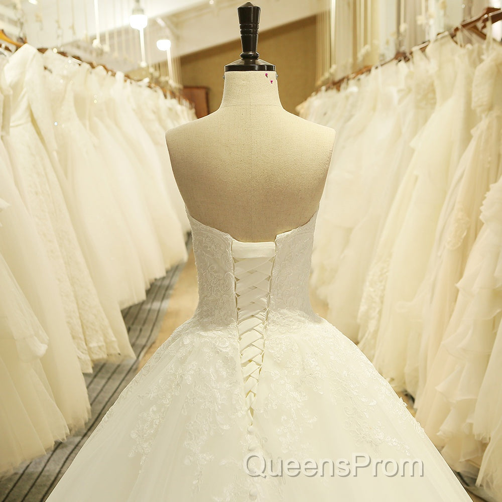 A Line Sweetheart Lace Vintage Bridal Wedding Dress Lace Up