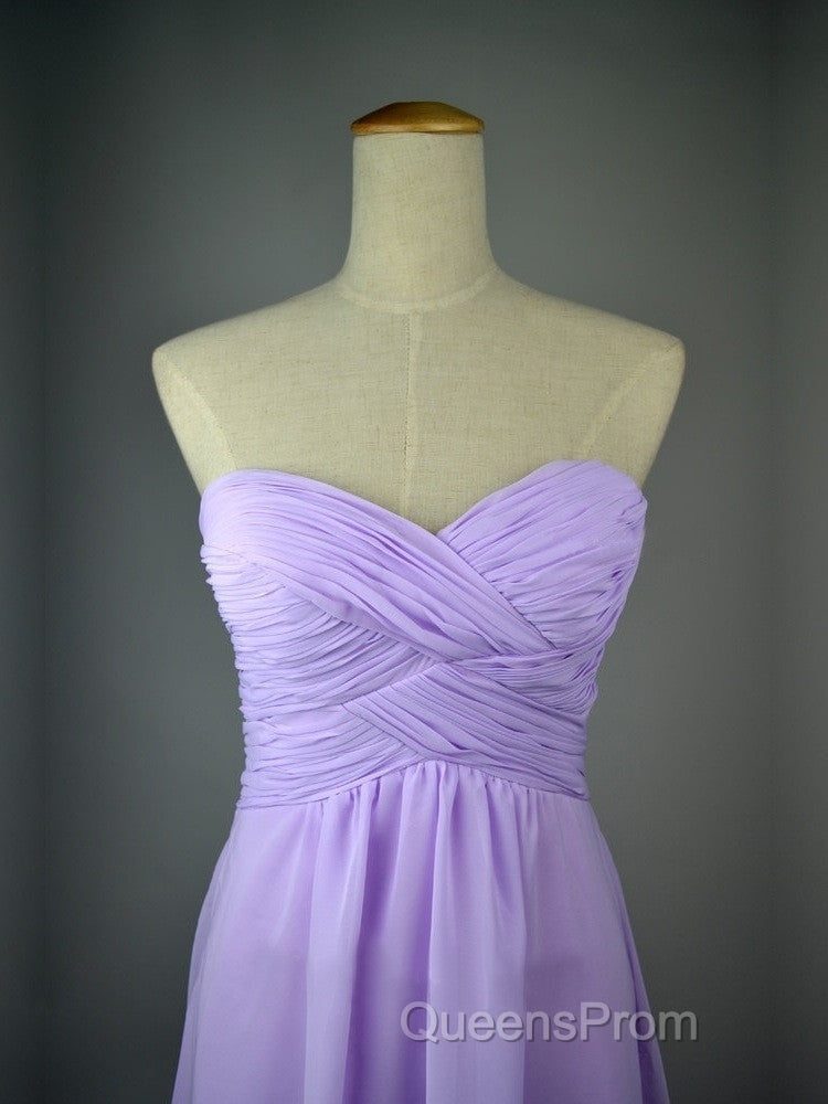 A Line Sweetheart Neck Backless Lilac Long Evening Prom Dress, Lilac Long Bridesmaid Dress Secondary image