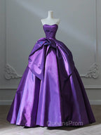 A-Line Sweetheart Neck Satin Purple Long Evening Prom Dress Evening Dress Evening Dress