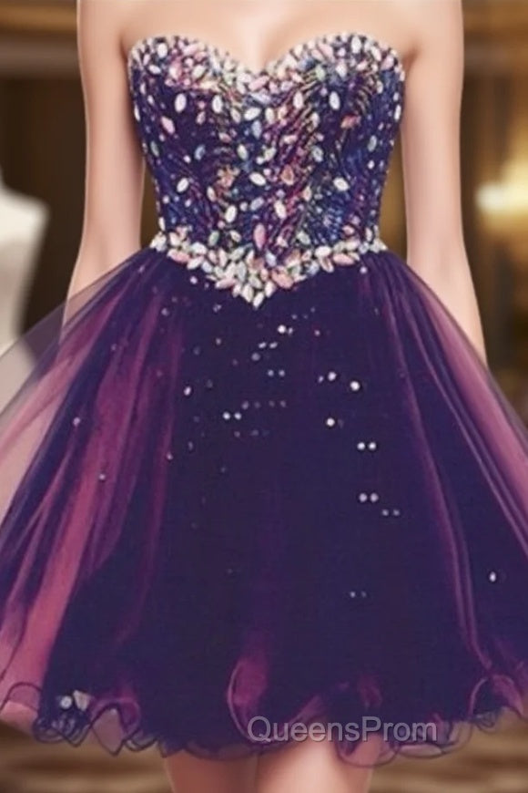 A Line Sweetheart Neck Short Evening Prom Dress, Graduation Dress, Homecoming Dress Main image