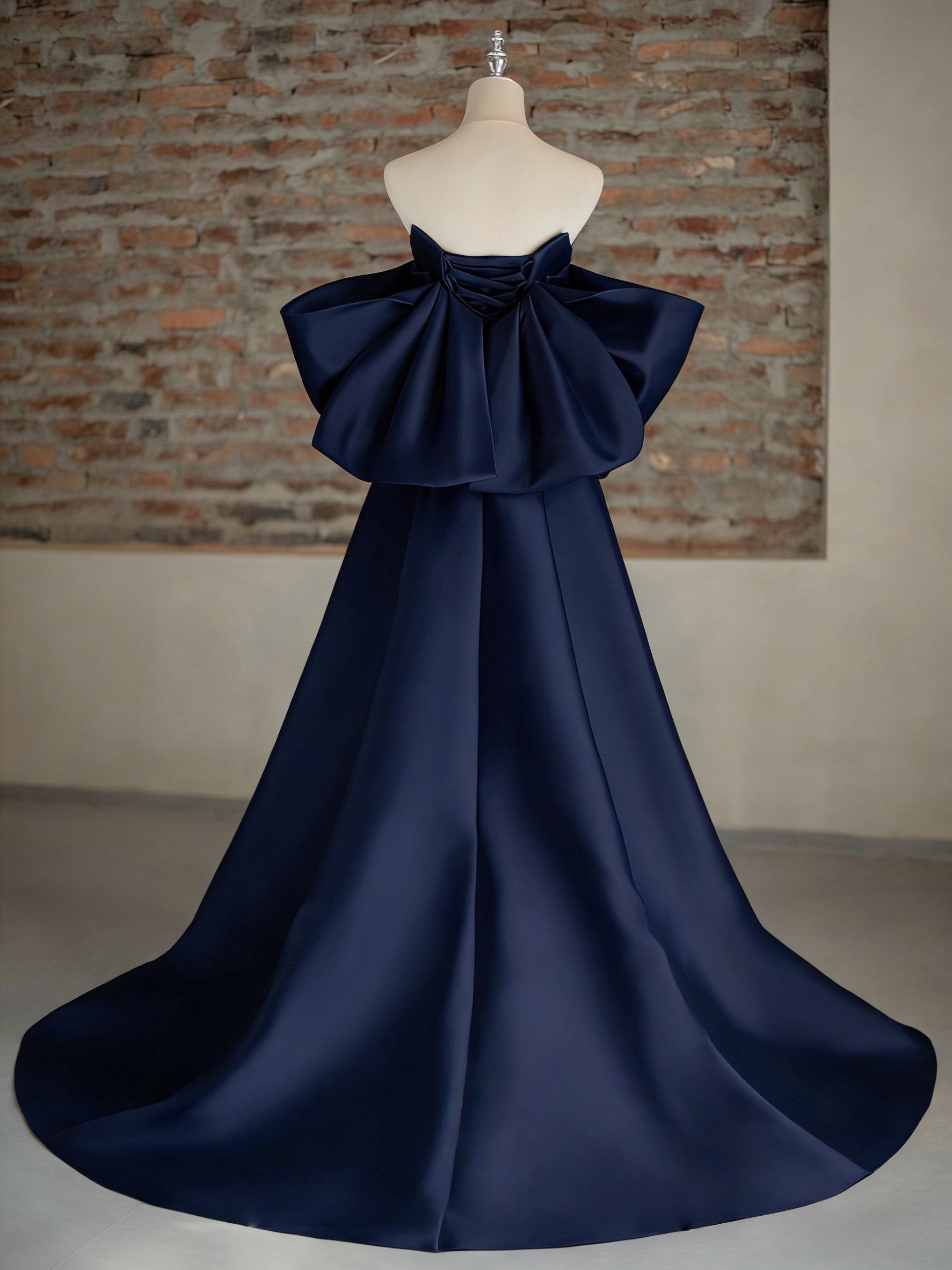A-Line Sweetheart Neck Sweep Train Satin Ivory Long Classy Prom Dress