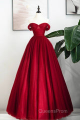 A-Line Sweetheart Neck Tulle Blue Long Evening Prom Dress, Blue Long Formal Dress