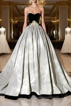 A-Line Sweetheart Neckline Long Evening Gown, Beautiful Strapless Evening Party Dress