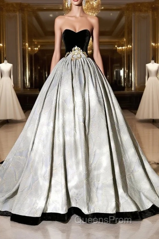 A-Line Sweetheart Neckline Long Evening Gown, Beautiful Strapless Evening Party Dress