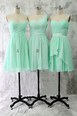 A-Line Sweetheart One-Shoulder Chiffon Bridesmaid Dress