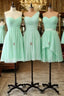 A-Line Sweetheart One-Shoulder Chiffon Bridesmaid Dress