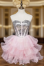 A-line Sweetheart Short Mini Tulle Short Evening Prom Dress Homecoming Dress