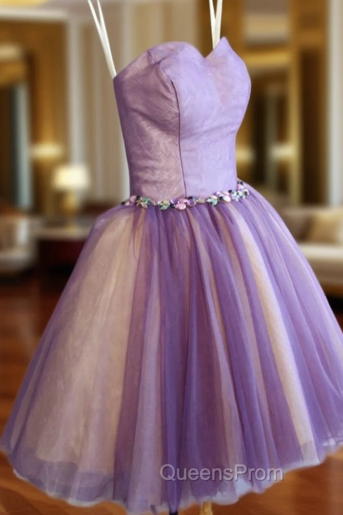 A-line Sweetheart Short Mini Tulle Short Evening Prom Dress short homecoming Dress
