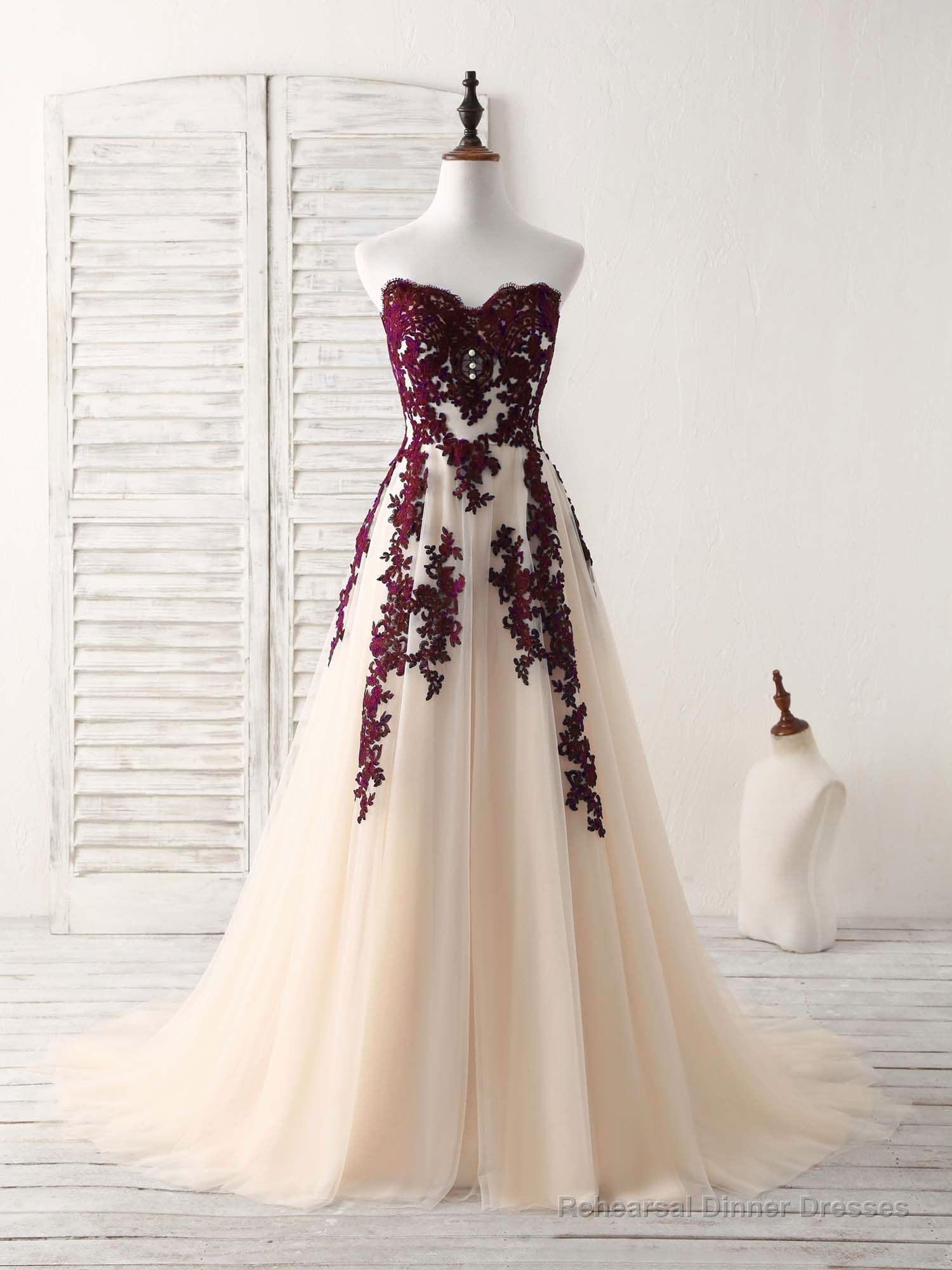 A-Line Sweetheart Tulle Lace Applique Green Long Prom Dress, Bridesmaid Dress Secondary image