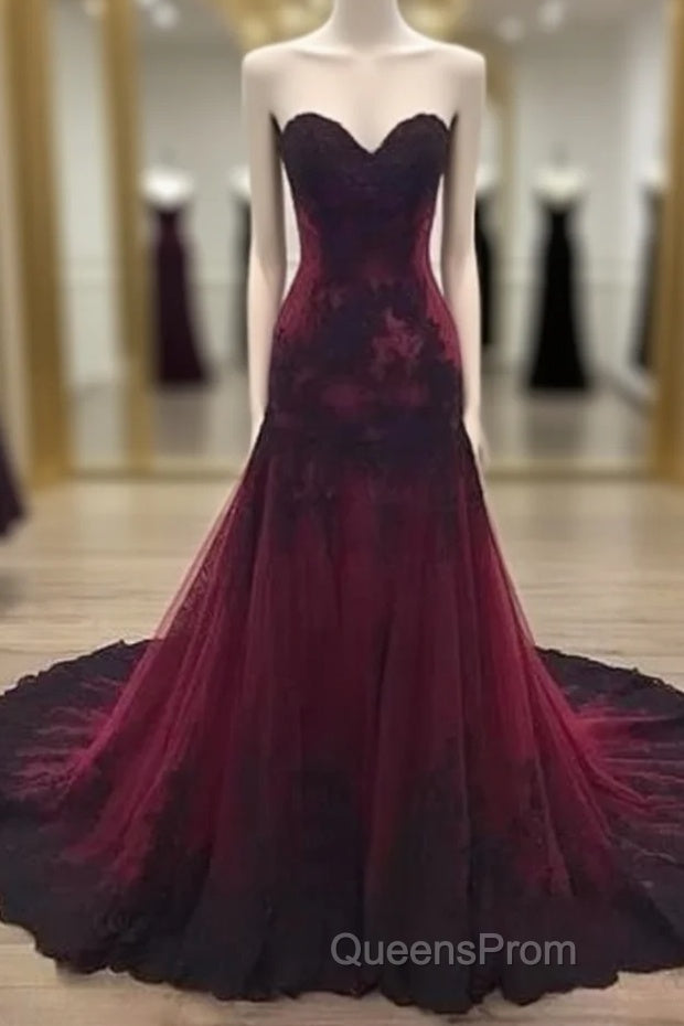 A-Line Sweetheart Tulle Lace Floor Length Wedding Dress Main image