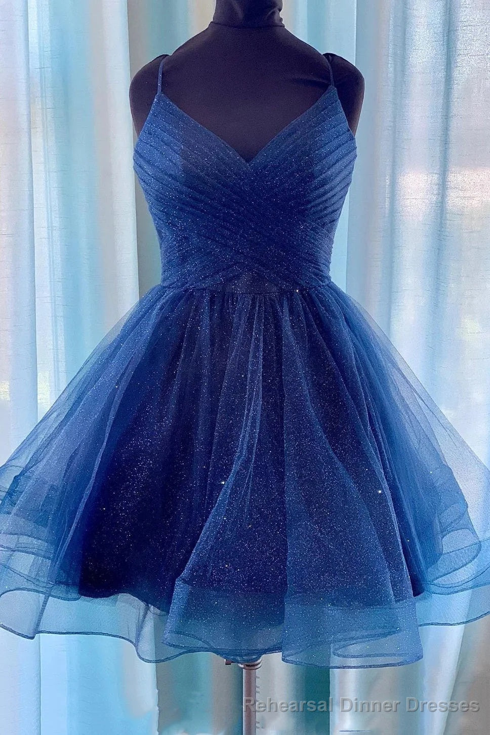 A-line Tulle Spaghetti Straps Cascading Ruffles Corset Short/Mini Dress Secondary image