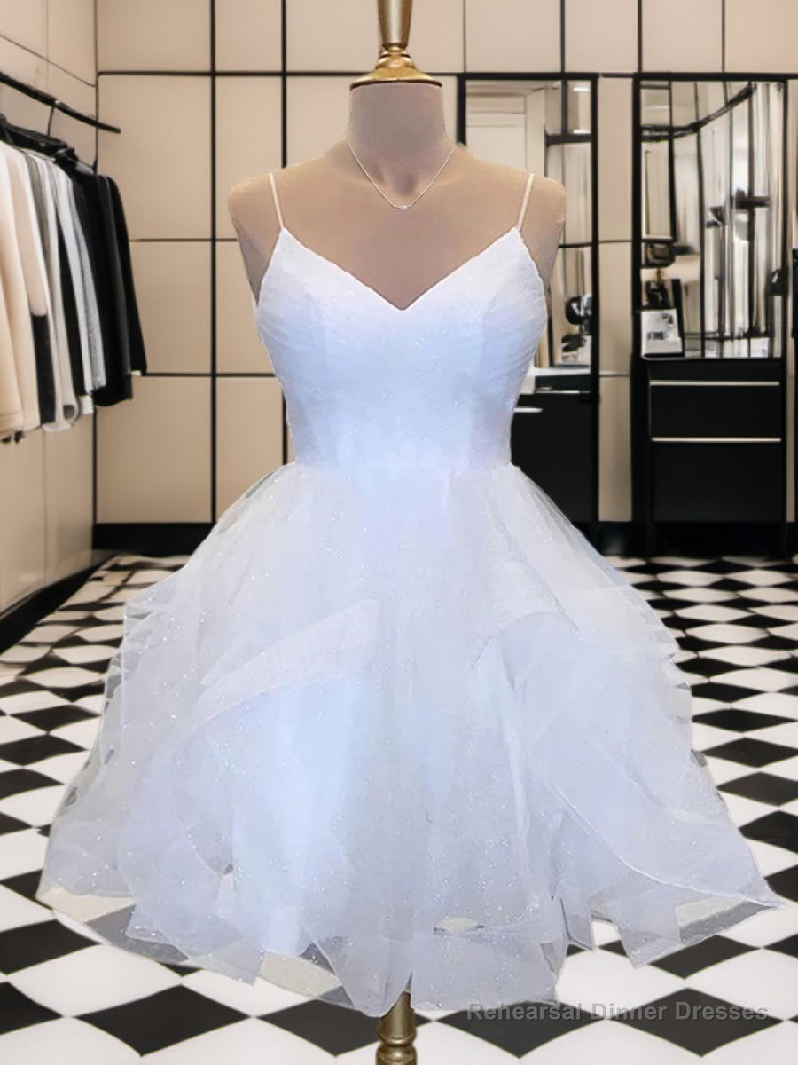 A-line V-neck Ruffles Short/Mini Tulle Dress Main image