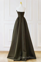 A-Line V Neck Satin