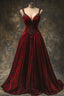 A Line Velvet Burgundy Classy Prom Dress Classy Evening Classy Dress
