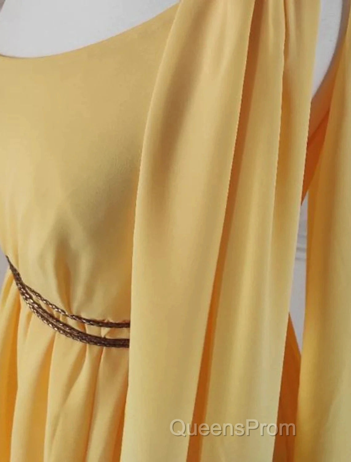 A-Line Wedding Guest Dress Elegant Dress Evening Party Court Train Sleeveless One Shoulder Chiffon With Strappy Secondary image