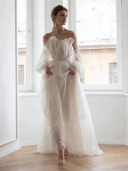A Line White Long Organza Classy Prom Dress Classy Dress