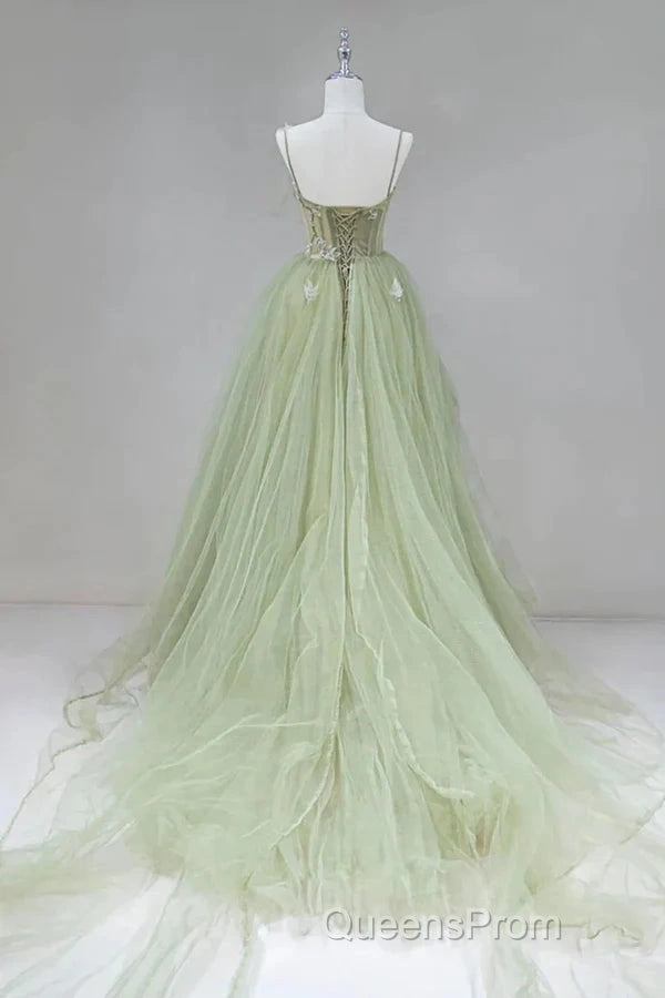 A-Shaped Tight Fitting Corset With Sage Green Chiffon On The Back Long Adult Dress Sage Evening Prom Dress Secondary image