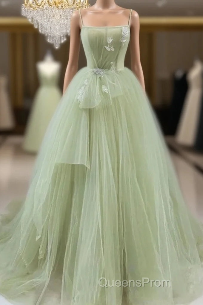 A-Shaped Tight Fitting Corset With Sage Green Chiffon On The Back Long Adult Dress Sage Evening Prom Dress Main image