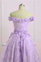 Adorable Lace Light Purple High Low Homecoming Dress, Cute Sweetheart Classy Prom Dress