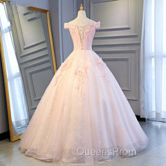 Adorable Pink Tulle Off Shoulder Pink Party Dress , Sweetheart Evening Dress