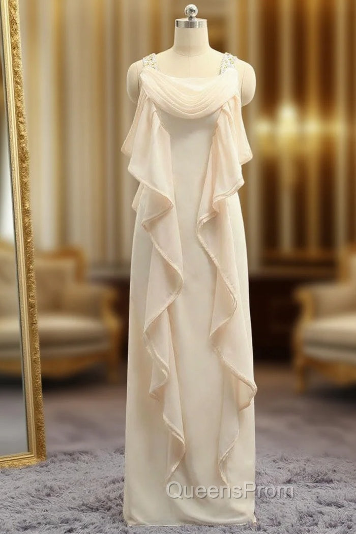 Advanced Mother Of The Bride Dress Sheath Floor Length Chiffon Ruffles