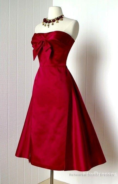 red short prom dress strapless evening dress sexy formal dress Main image