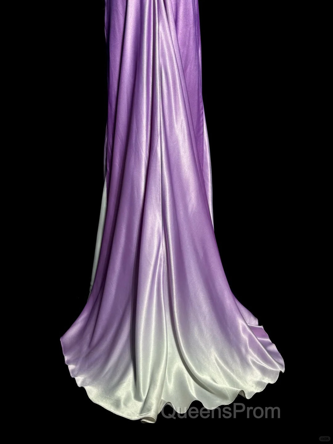 Aesthetic A Line Halter Neckline Lilac Satin Evening Prom Dress Ruffle Long Party Dress