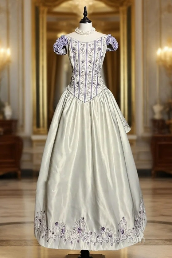 Aesthetic Ball Gown Off The Shoulder White Evening Prom Dress Ruffle Long Party Dress Main image