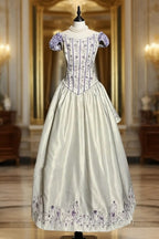 Aesthetic Ball Gown Off The Shoulder White Evening Prom Dress Ruffle Long Party Dress
